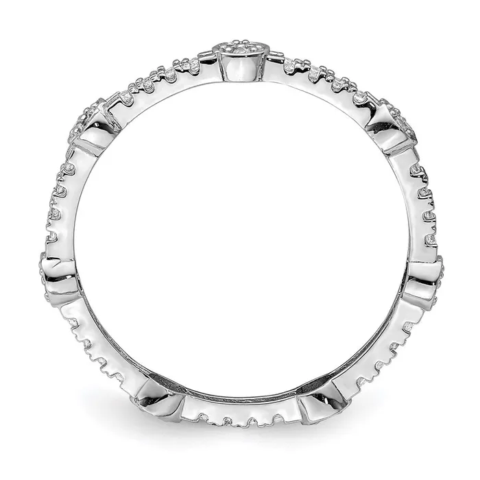 14K White Gold CZ Ring Goldia Rings