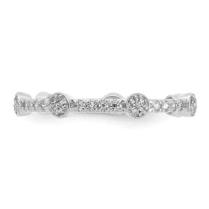 14K White Gold CZ Ring Goldia Rings