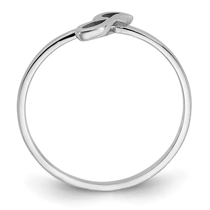 14K White Gold Initial Script or Block Font Ring Goldia Rings