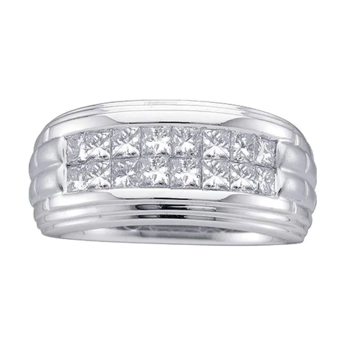 14k White Gold Princess Diamond Wedding Band Ring 12 Cttw gndatlanta Rings 14k White Gold Princess Diamond Wedding Band Ring 12 Cttw gndatlanta Rings