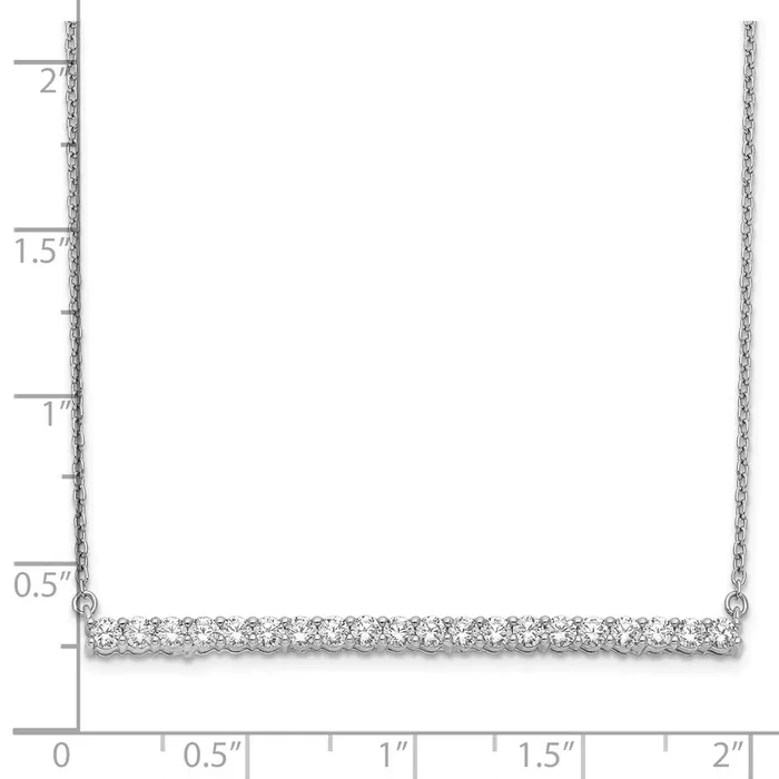 14k White Gold Real Diamond Bar 18 inch Necklace Goldia Necklaces
