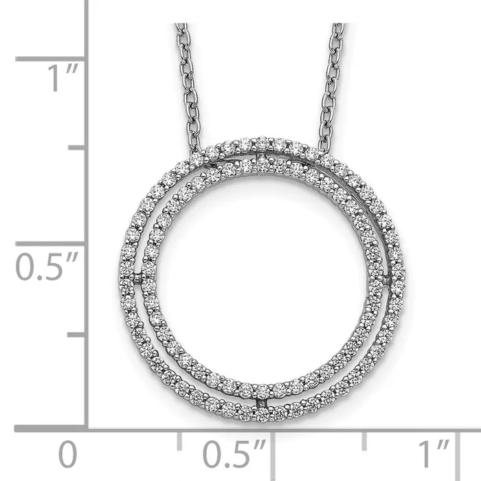 14k White Gold Real Diamond Circle Necklace Goldia Necklaces
