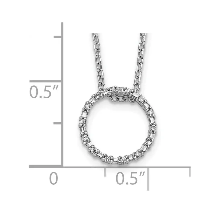 14k White Gold Real Diamond Circle Necklace Goldia Necklaces