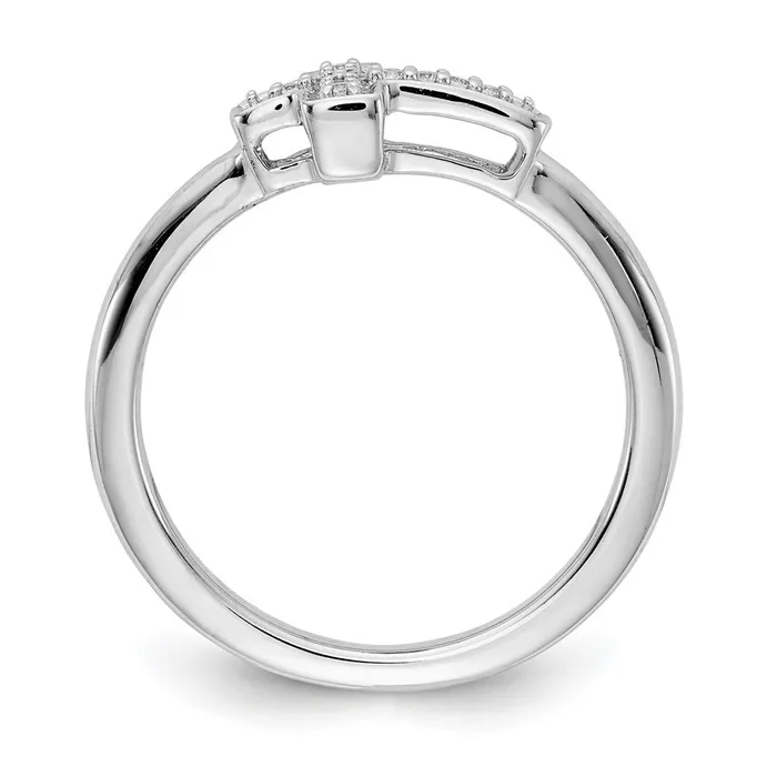 14k White Gold Real Diamond Cross Ring Goldiacom Rings