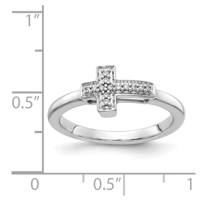 14k White Gold Real Diamond Cross Ring Goldiacom Rings