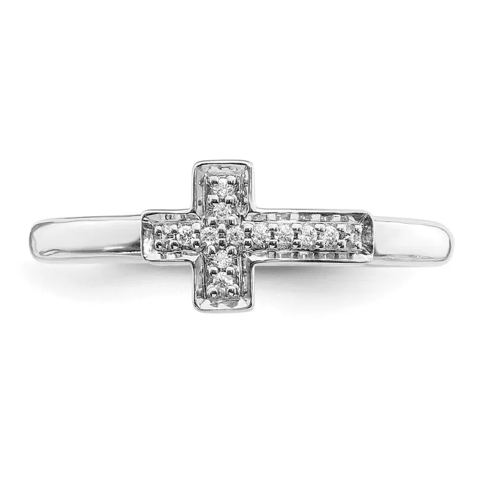 14k White Gold Real Diamond Cross Ring Goldiacom Rings