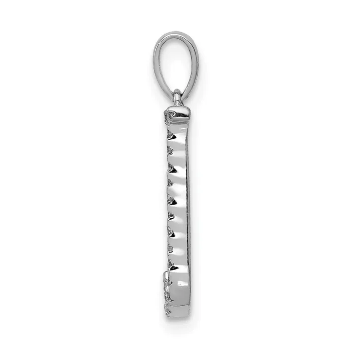 14K White Gold Real Diamond Letter J Initial Pendant Goldia Necklaces