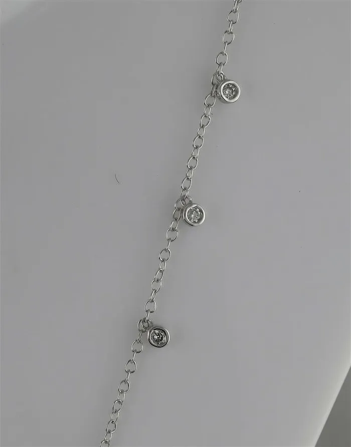 14k White Gold Round Diamond Circle Cluster Necklace 34 Cttw gndatlanta Necklaces