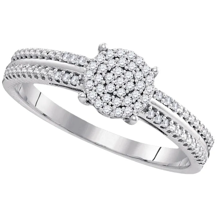 14k White Gold Round Diamond Cluster Bridal Engagement Ring 16 Cttw gndatlanta Rings 14k White Gold Round Diamond Cluster Bridal Engagement Ring 16 Cttw gndatlanta Rings