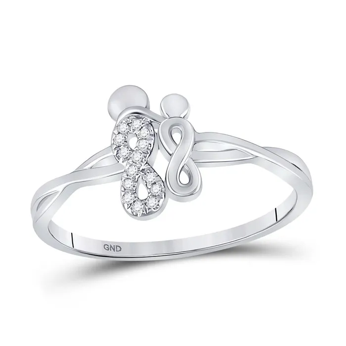 14k White Gold Round Diamond Double Infinity Ring 03 Cttw gndatlanta Rings