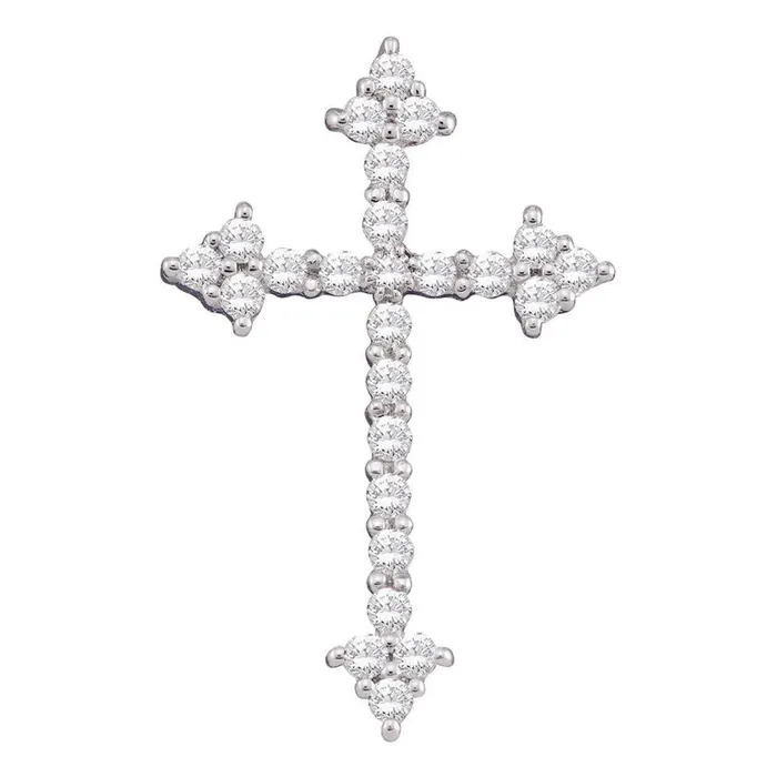 14k White Gold Round Diamond Pointed Cross Crucifix Faith Pendant 14 Cttw gndatlanta Necklaces 14k White Gold Round Diamond Pointed Cross Crucifix Faith Pendant 14 Cttw gndatlanta Necklaces