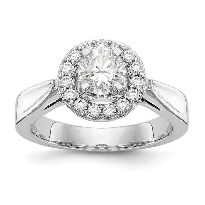 14K White Gold Round Simulated Diamond Halo Engagement Ring Goldiacom Rings 14K White Gold Round Simulated Diamond Halo Engagement Ring Goldiacom Rings