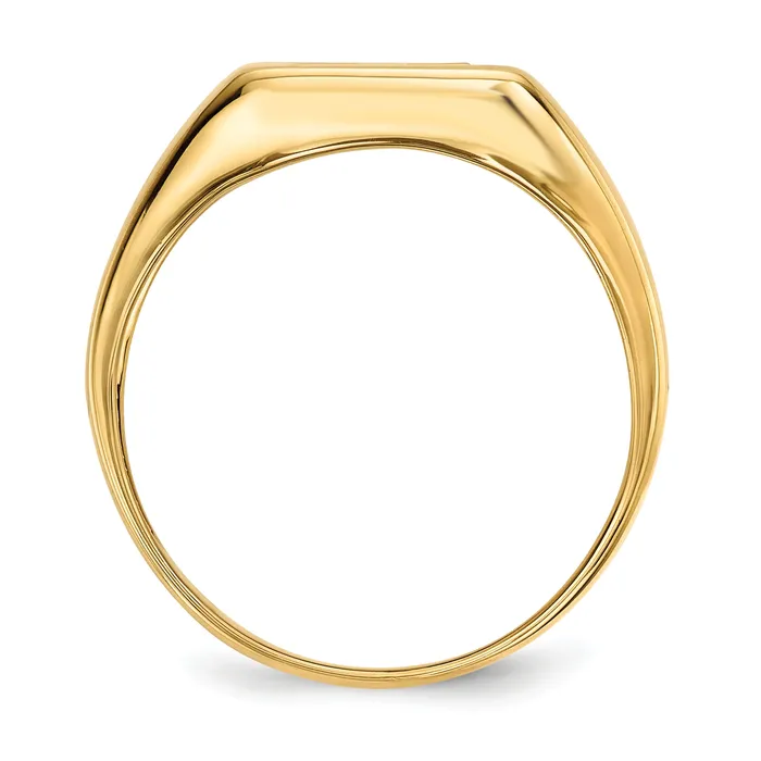 14k Yellow Gold 02 Ct Lab Grown Diamond VSSI G and Onyx Cross Mens Ring Goldia Rings