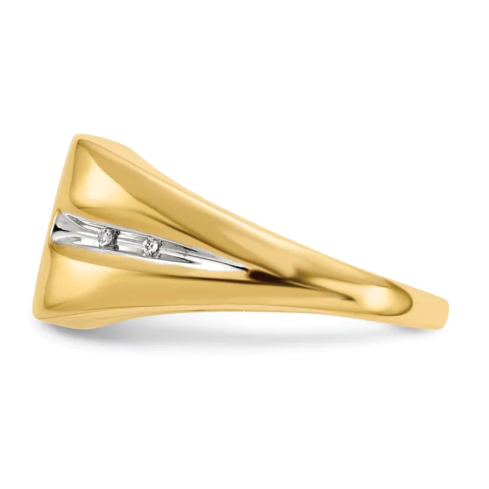 14k Yellow Gold 02 Ct Lab Grown Diamond VSSI G and Onyx Cross Mens Ring Goldia Rings