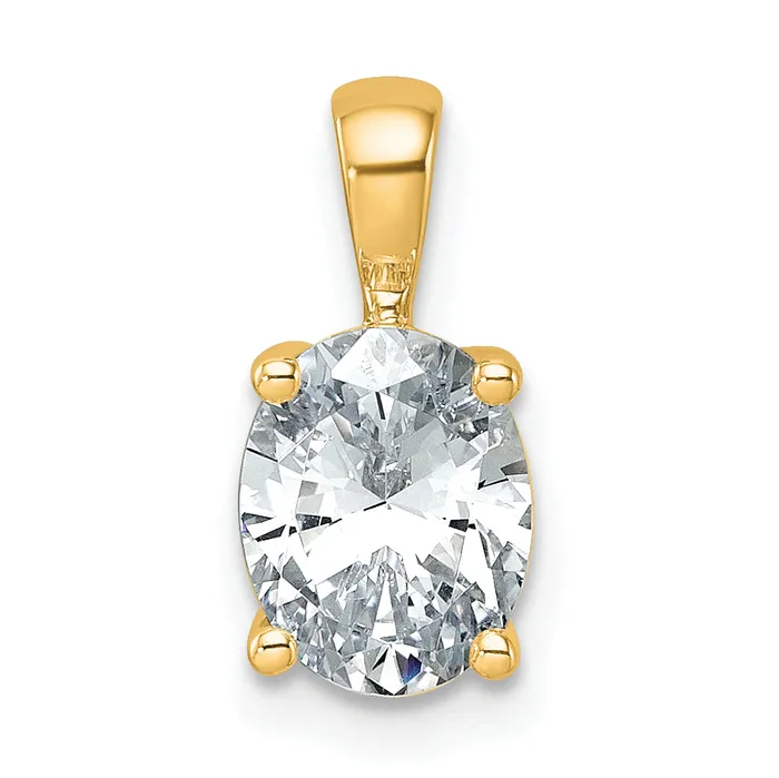 14k Yellow Gold 1 12 Ct Certified Lab Grown Diamond VSSI G Oval Four Prong Pendant Goldia Necklaces 14k Yellow Gold 1 12 Ct Certified Lab Grown Diamond VSSI G Oval Four Prong Pendant Goldia Necklaces