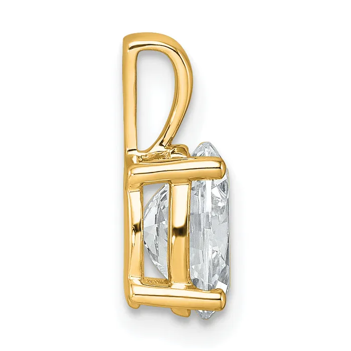 14k Yellow Gold 1 12 Ct Certified Lab Grown Diamond VSSI G Oval Four Prong Pendant Goldia Necklaces