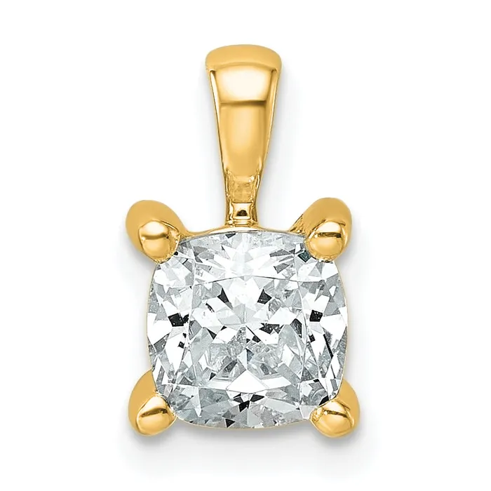 14k Yellow Gold 1 Ct Lab Grown Diamond VSSI G Cushion Four Prong Pendant Goldia Necklaces 14k Yellow Gold 1 Ct Lab Grown Diamond VSSI G Cushion Four Prong Pendant Goldia Necklaces