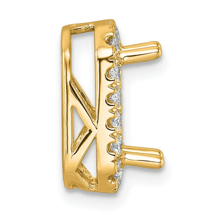 14k Yellow Gold 2 12 Ct Lab Grown Diamond VSSI G Radiant Halo Chain Slide Pendant Goldia Necklaces