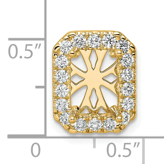 14k Yellow Gold 2 12 Ct Lab Grown Diamond VSSI G Radiant Halo Chain Slide Pendant Goldia Necklaces