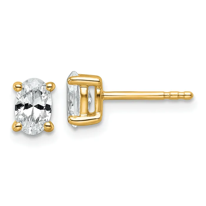 14k Yellow Gold 34 ctw Lab Grown Diamond VSSI G Oval 4 Prong Heavy Wt Stud Earrings Goldia Earrings 14k Yellow Gold 34 ctw Lab Grown Diamond VSSI G Oval 4 Prong Heavy Wt Stud Earrings Goldia Earrings