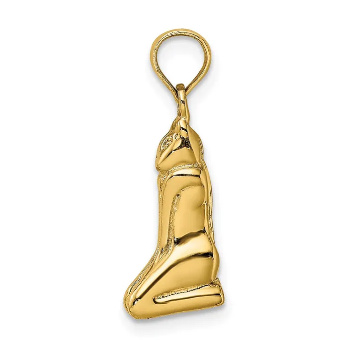 14k Yellow Gold 3D Polished MARCO ISLAND Cat Charm Goldia Charm Necklaces