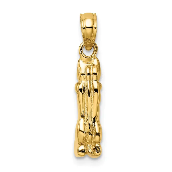 14k Yellow Gold 3D Polished MARCO ISLAND Cat Charm Goldia Charm Necklaces
