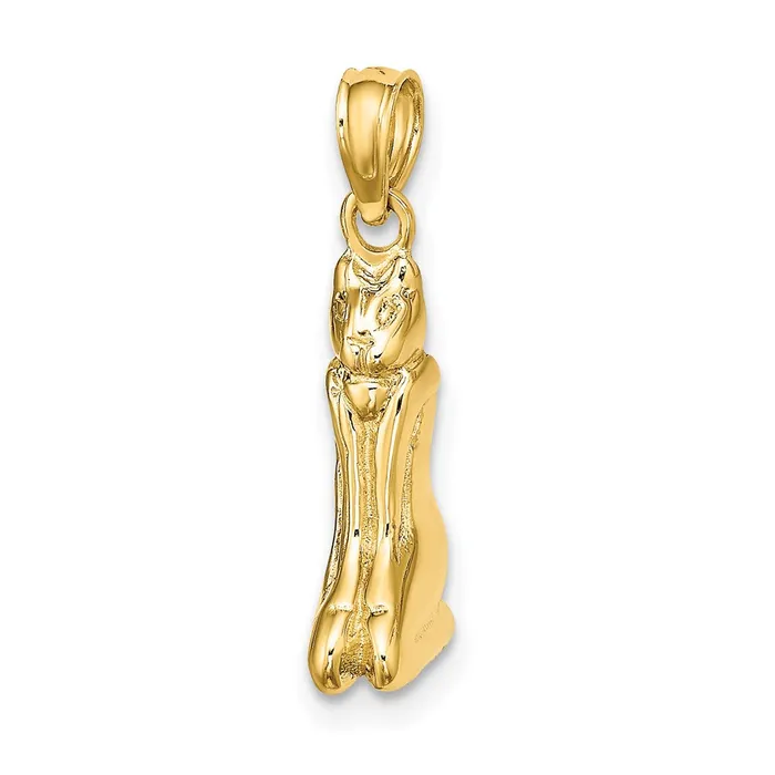 14k Yellow Gold 3D Polished MARCO ISLAND Cat Charm Goldia Charm Necklaces