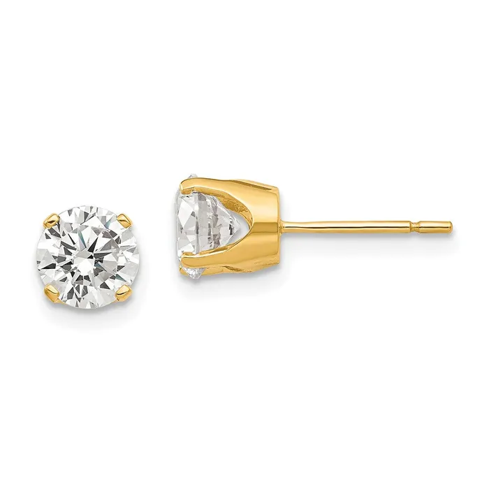 14k Yellow Gold 575mm CZ stud earrings Goldia Earrings