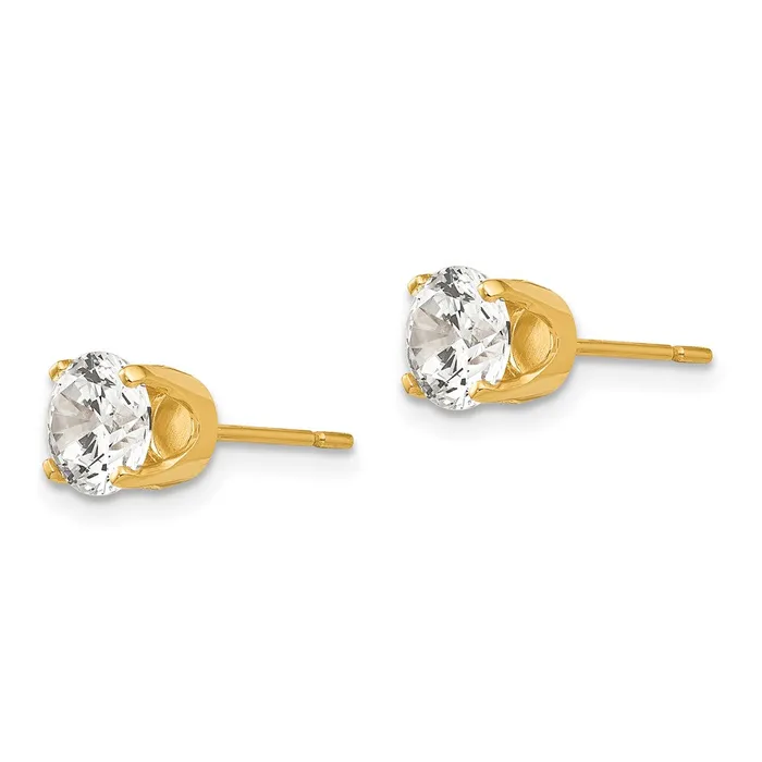 14k Yellow Gold 575mm CZ stud earrings Goldia Earrings