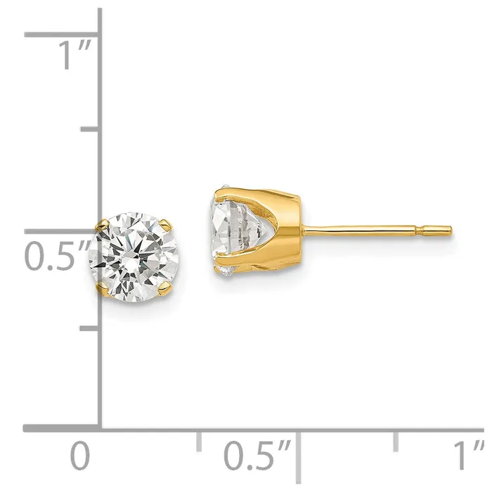 14k Yellow Gold 575mm CZ stud earrings Goldia Earrings