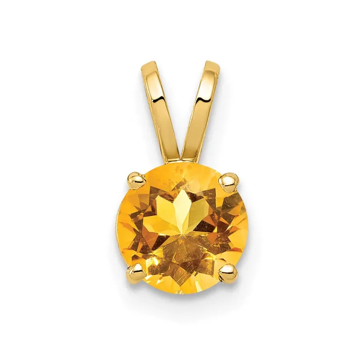 14K Yellow Gold 6mm Citrine Checker pendant Goldia PreStyled Sets