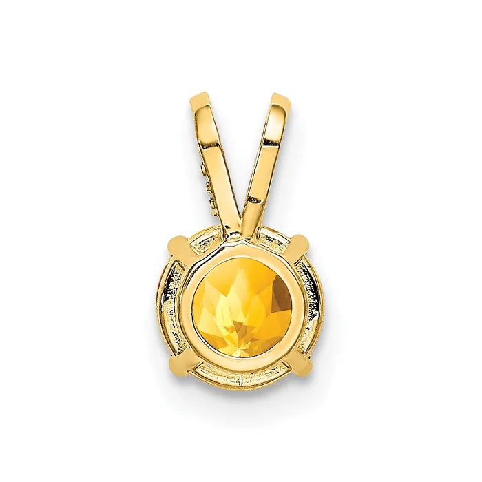 14K Yellow Gold 6mm Citrine Checker pendant Goldia PreStyled Sets