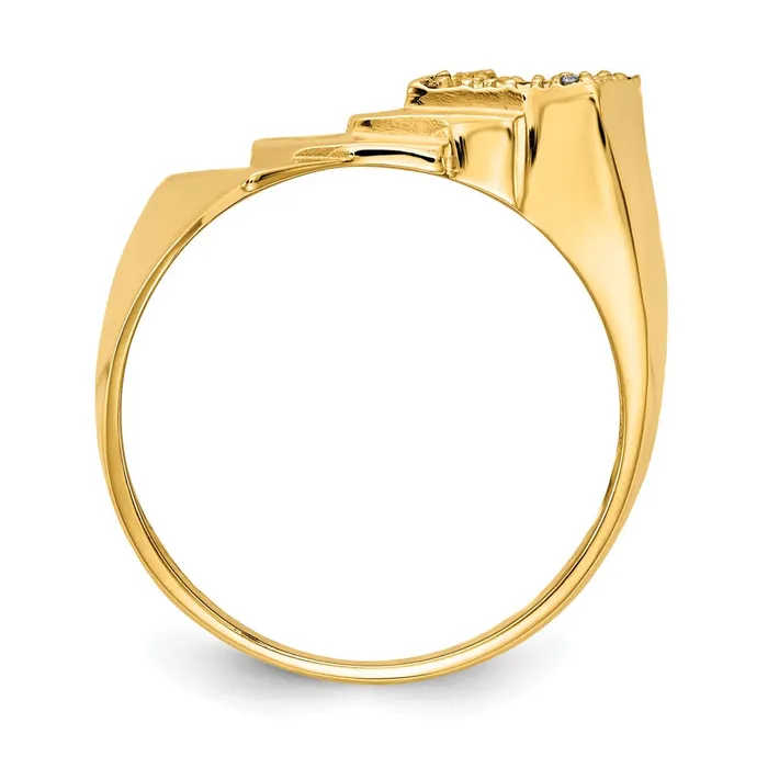 14K Yellow Gold A Real Diamond mens ring Goldia Rings