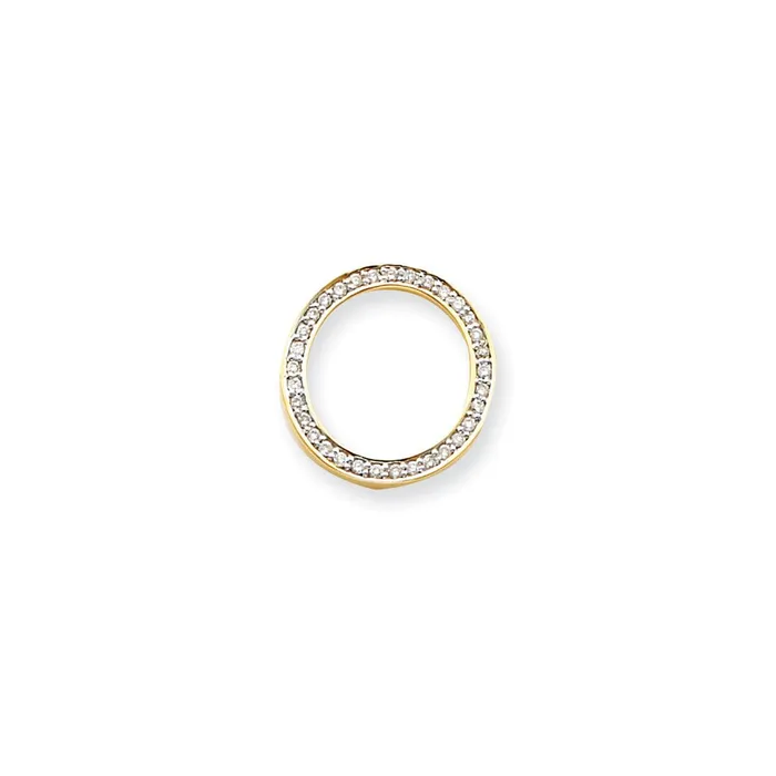 14K Yellow Gold AAA Real Diamond Circle Pendant Goldia PreStyled Sets