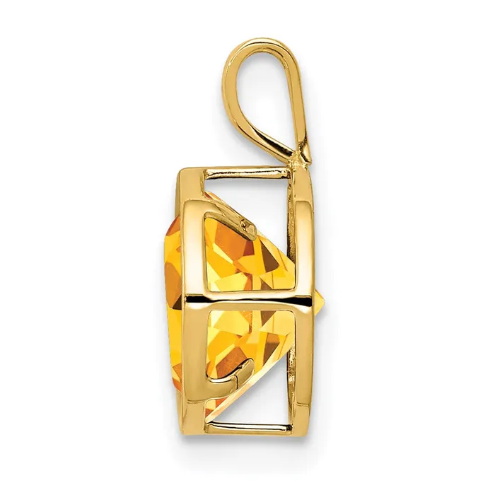 14K Yellow Gold Citrine bezel pendant Goldia PreStyled Sets