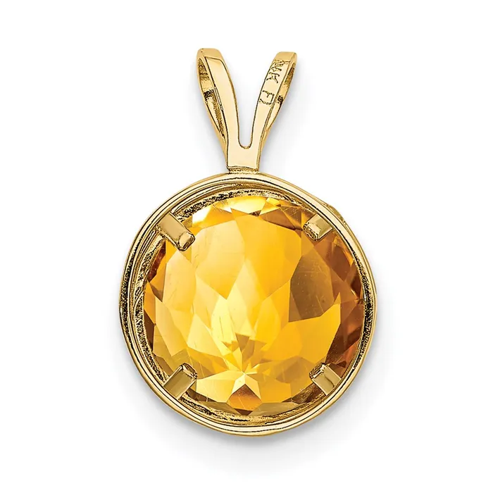 14K Yellow Gold Citrine bezel pendant Goldia PreStyled Sets