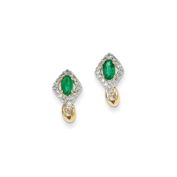 14k Yellow Gold Dia u0026 Emer Earrings Goldia Earrings