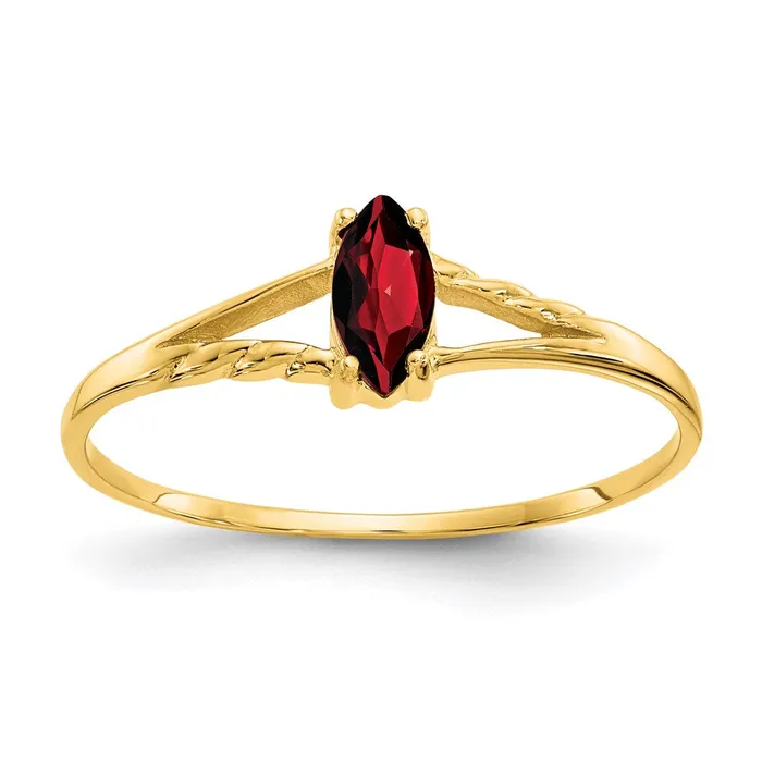 14K Yellow Gold Garnet Birthstone Ring Goldia Rings