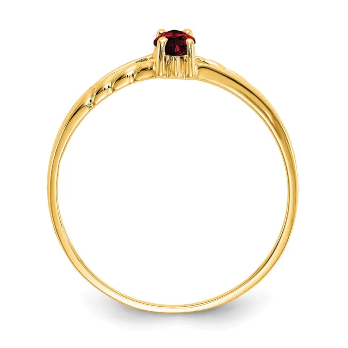 14K Yellow Gold Garnet Birthstone Ring Goldia Rings