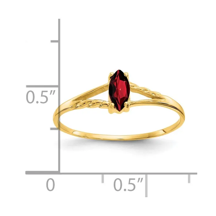 14K Yellow Gold Garnet Birthstone Ring Goldia Rings
