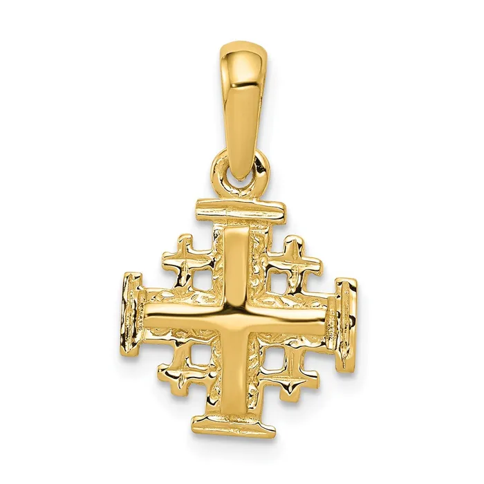 14k Yellow Gold Jerusalem Cross Charm Goldia Charm Necklaces
