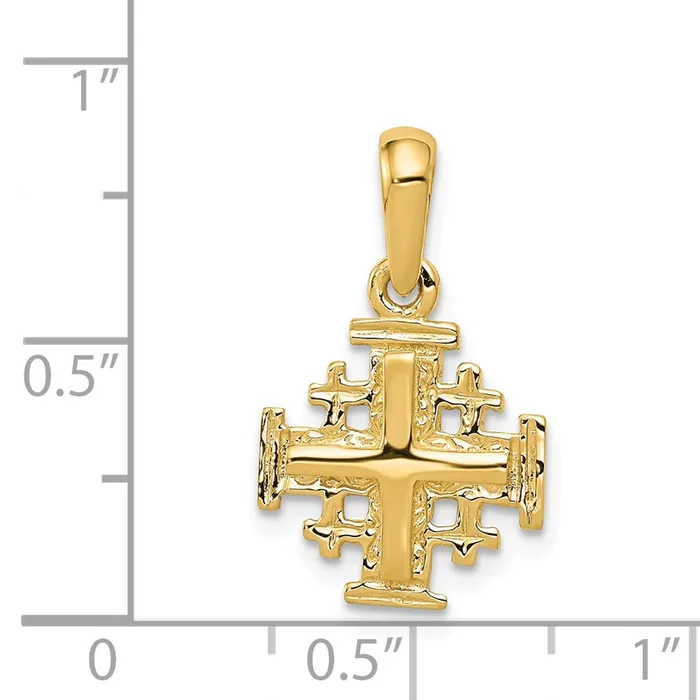 14k Yellow Gold Jerusalem Cross Charm Goldia Charm Necklaces