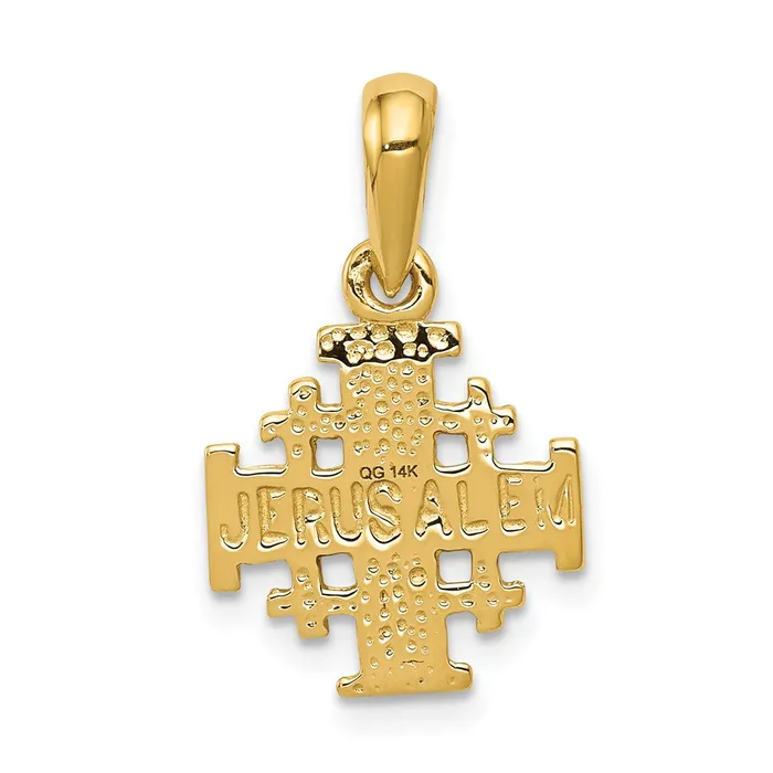 14k Yellow Gold Jerusalem Cross Charm Goldia Charm Necklaces