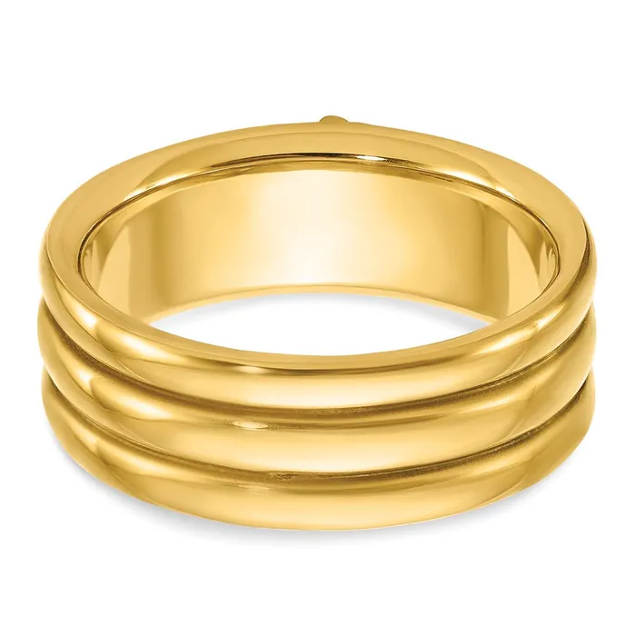 14k Yellow Gold Mens Polished and Grooved with Black Enamel Active 33rd Degree Masonic Ring Goldia Rings