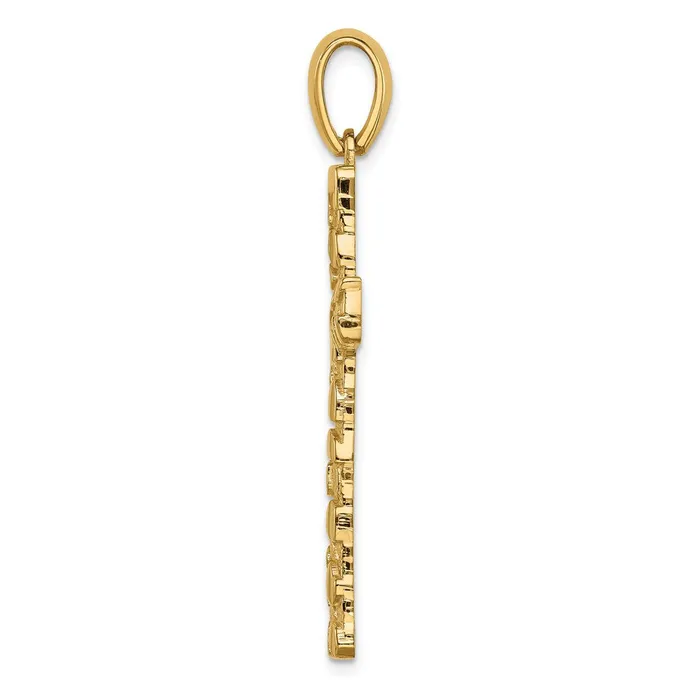 14k Yellow Gold Nugget Cross Pendant Goldia Necklaces