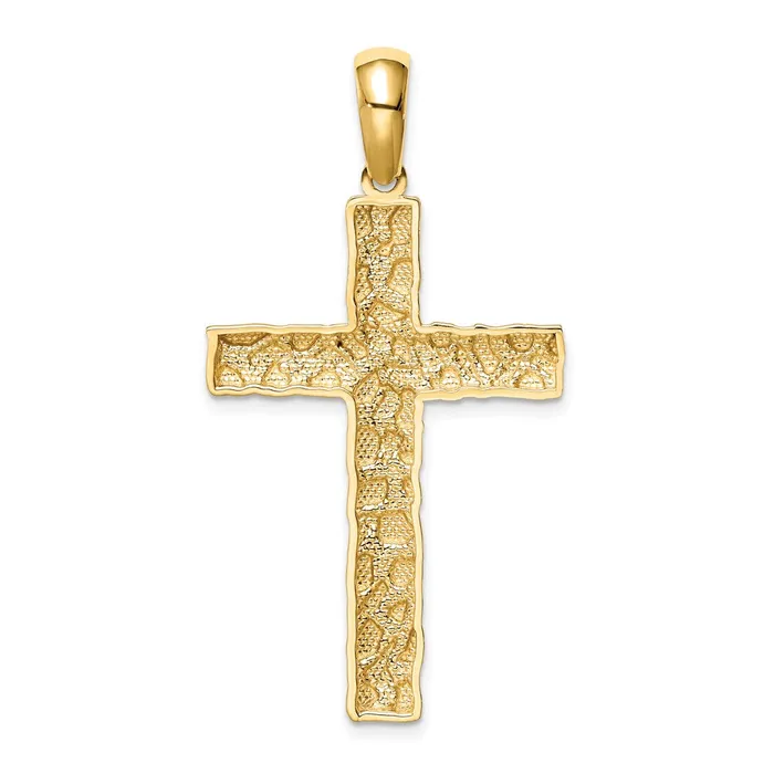14k Yellow Gold Nugget Cross Pendant Goldia Necklaces