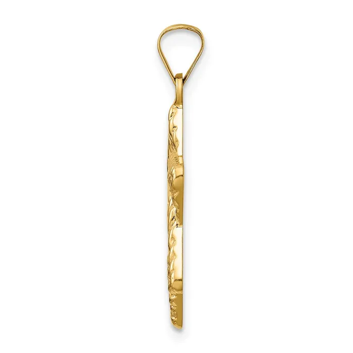 14k Yellow Gold Polished and Textured Solid Star of David Pendant Goldia Necklaces