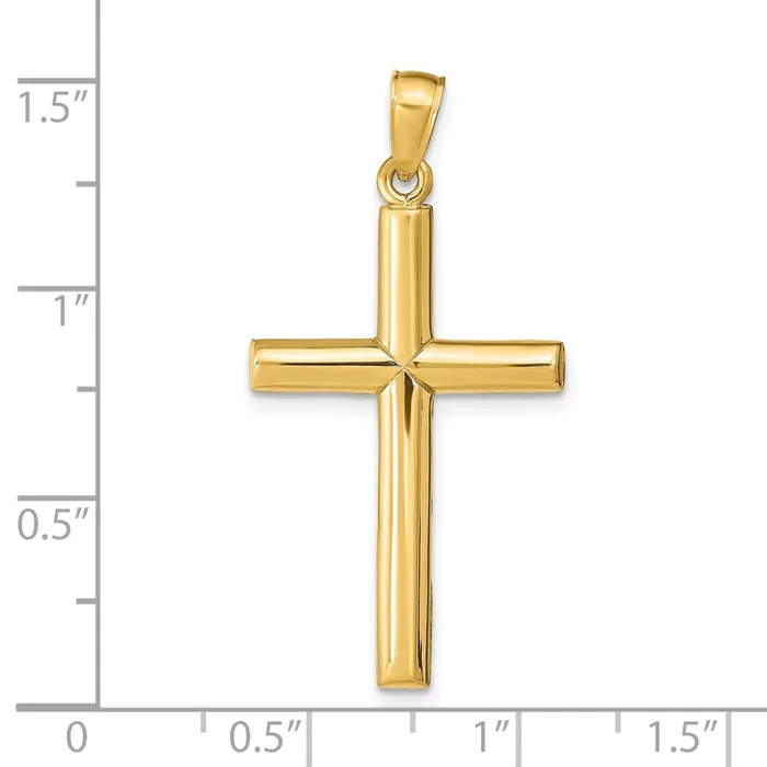 14k Yellow Gold Polished Cross Pendant Goldia Necklaces
