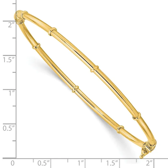 14k Yellow Gold Polished Fancy Hinged Bangle Goldia PreStyled Sets
