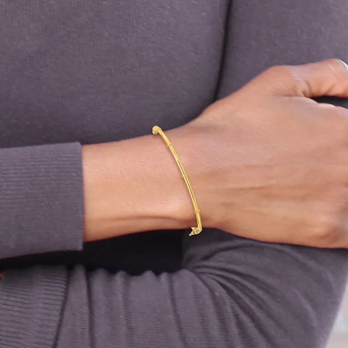 14k Yellow Gold Polished Fancy Hinged Bangle Goldia PreStyled Sets